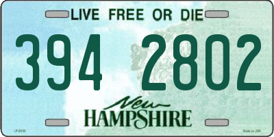 NH license plate 3942802