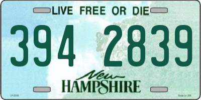 NH license plate 3942839