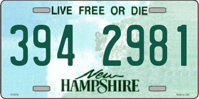 NH license plate 3942981
