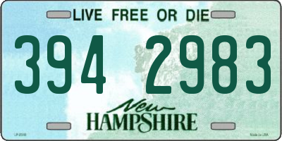 NH license plate 3942983