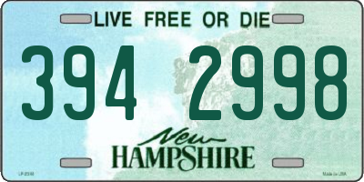 NH license plate 3942998