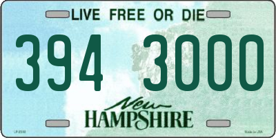 NH license plate 3943000