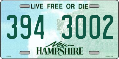NH license plate 3943002