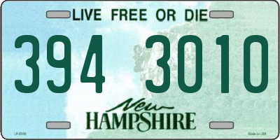 NH license plate 3943010