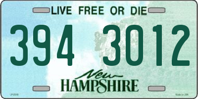 NH license plate 3943012