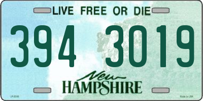 NH license plate 3943019