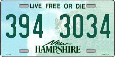 NH license plate 3943034