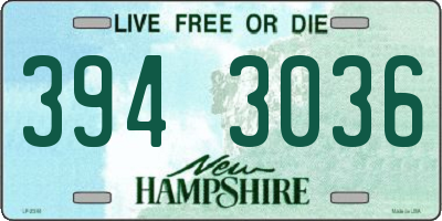 NH license plate 3943036