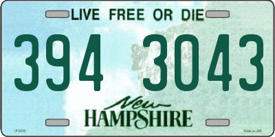 NH license plate 3943043