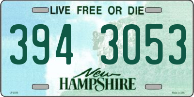NH license plate 3943053
