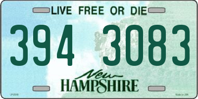 NH license plate 3943083