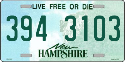 NH license plate 3943103