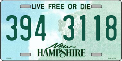 NH license plate 3943118