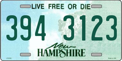 NH license plate 3943123