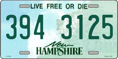 NH license plate 3943125