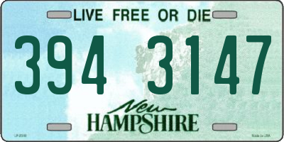 NH license plate 3943147