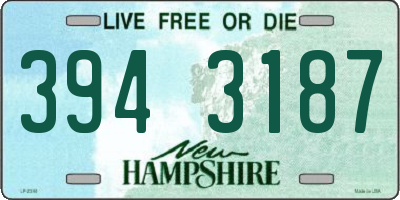 NH license plate 3943187