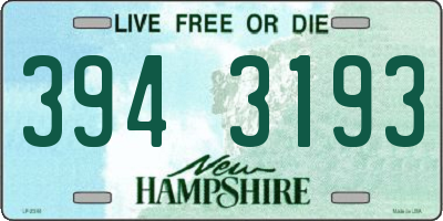 NH license plate 3943193