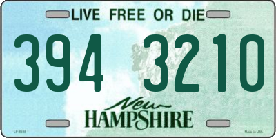 NH license plate 3943210