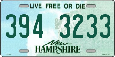 NH license plate 3943233