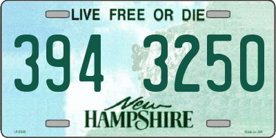 NH license plate 3943250