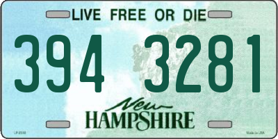 NH license plate 3943281