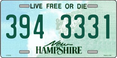 NH license plate 3943331