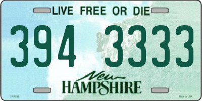 NH license plate 3943333
