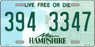 NH license plate 3943347