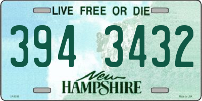 NH license plate 3943432