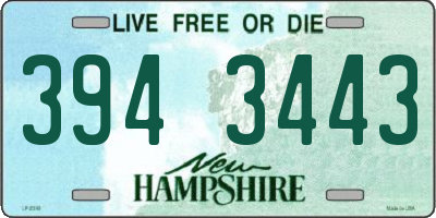NH license plate 3943443