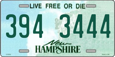 NH license plate 3943444