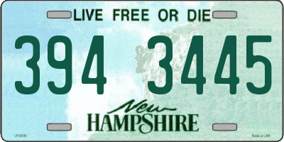 NH license plate 3943445