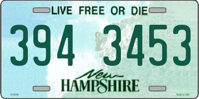 NH license plate 3943453