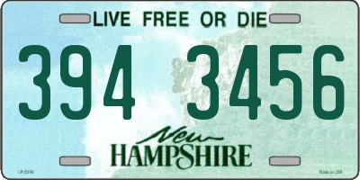 NH license plate 3943456