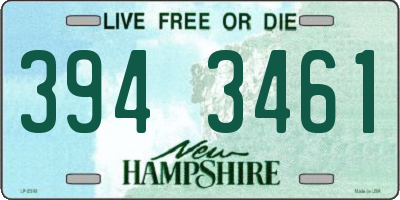 NH license plate 3943461