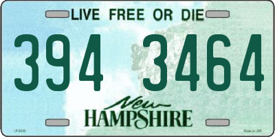 NH license plate 3943464