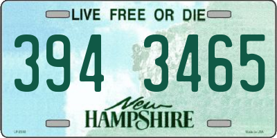 NH license plate 3943465