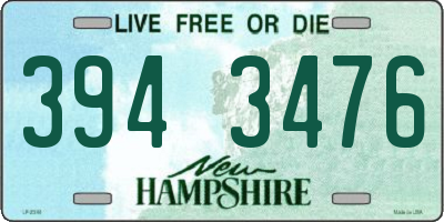 NH license plate 3943476