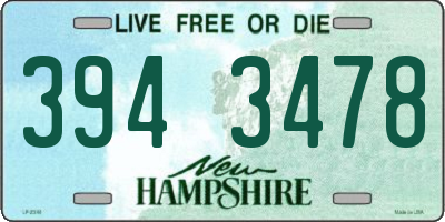 NH license plate 3943478
