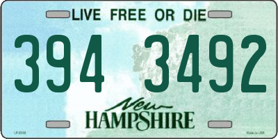 NH license plate 3943492