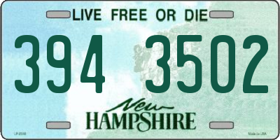 NH license plate 3943502