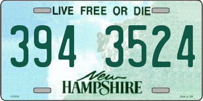 NH license plate 3943524