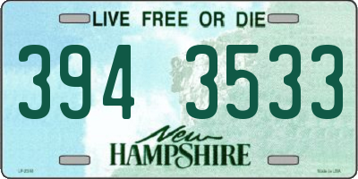 NH license plate 3943533