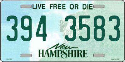 NH license plate 3943583