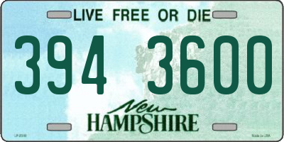 NH license plate 3943600