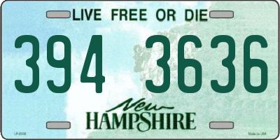 NH license plate 3943636