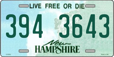 NH license plate 3943643