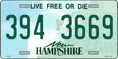 NH license plate 3943669