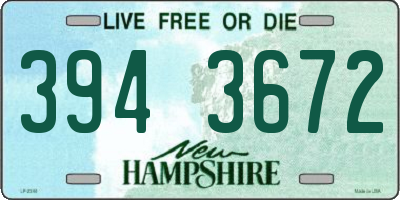 NH license plate 3943672